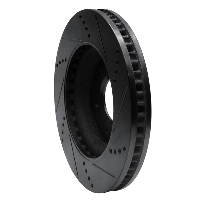 Buick Terraza Brake Rotor (1) - Front Left - R1 Concepts - Drilled & Slotted - Black - `06-`09